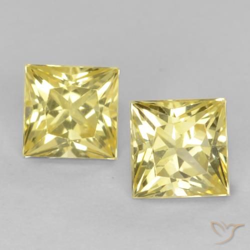 0.70ctw Natural Amarelo Toscana Safira, Quadrado, VVS-VS
