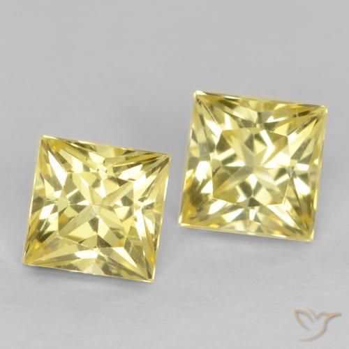 Pedras preciosas de Safira Amarelo Toscana natural de 0.70 ct, Quadrado, VVS-VS