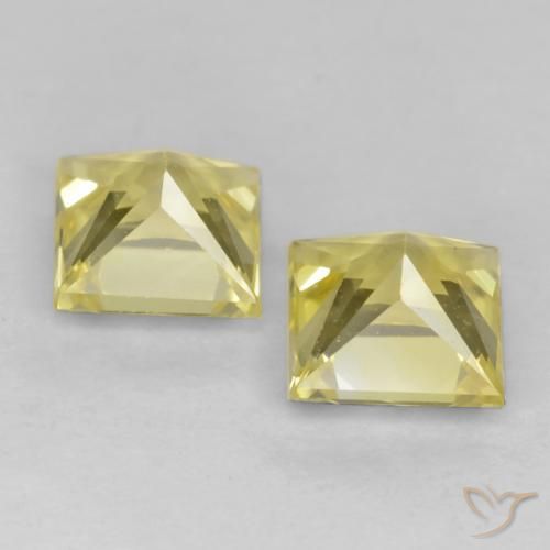 Pedras preciosas de Safira Amarelo Toscana natural de 0.70 ct, Quadrado, VVS-VS