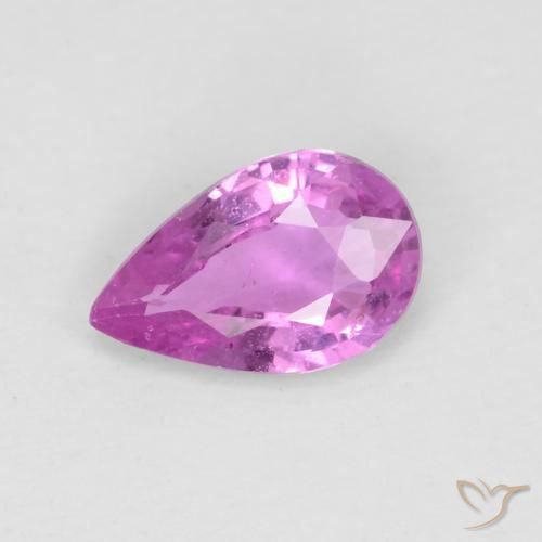 0.50ct Natural Roxo Rosado Intenso Safira, Formato de pêra, VVS-VS
