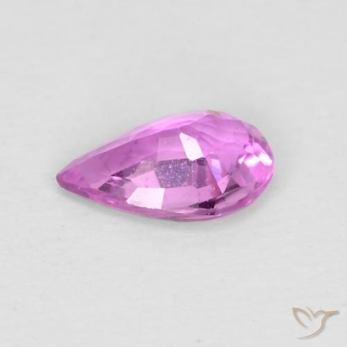 Safira Roxo Rosado Intenso Natural 0.50ct, Formato de pêra, VVS-VS