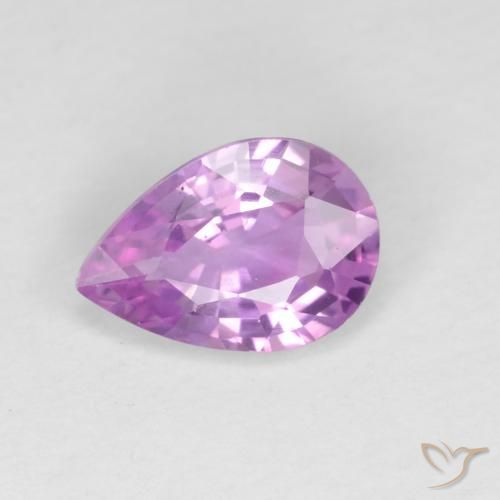 0.59ct Natural roxo médio Safira, Formato de pêra, VVS-VS