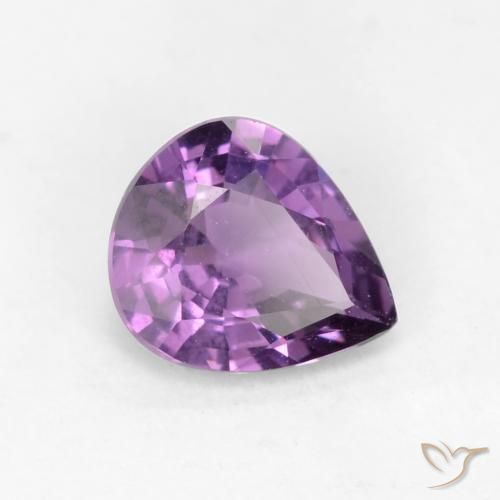 Safira Violeta médio Natural 0.56ct, Formato de pêra, VS