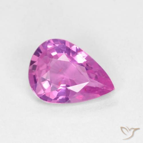 0.49ct Natural roxo médio Safira, Formato de pêra, VS