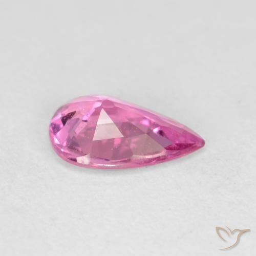 Safira Roxo Real Rosa Natural 0.49ct, Formato de pêra, VS
