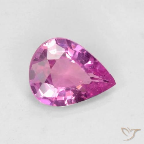 Safira Roxo Rosa Natural 0.54ct, Formato de pêra, VS