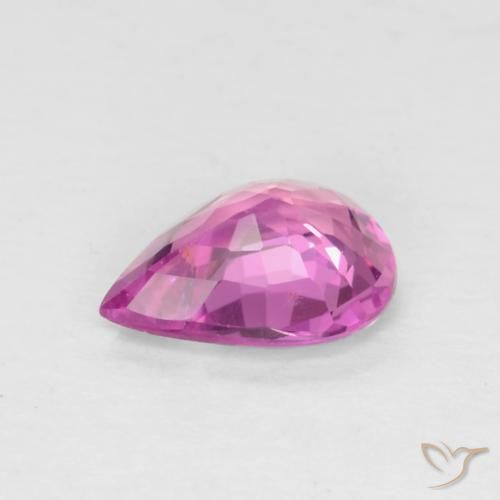 Safira Roxo Rosa Natural 0.54ct, Formato de pêra, VS