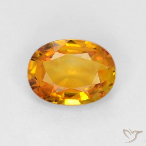 0.82ct Natural Laranja Médio Safira, oval, VVS-VS