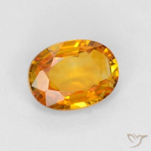 Safira Laranja Médio Natural 0.82ct, oval, VVS-VS