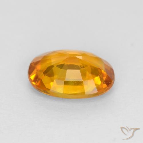 Safira Laranja Médio Natural 0.82ct, oval, VVS-VS