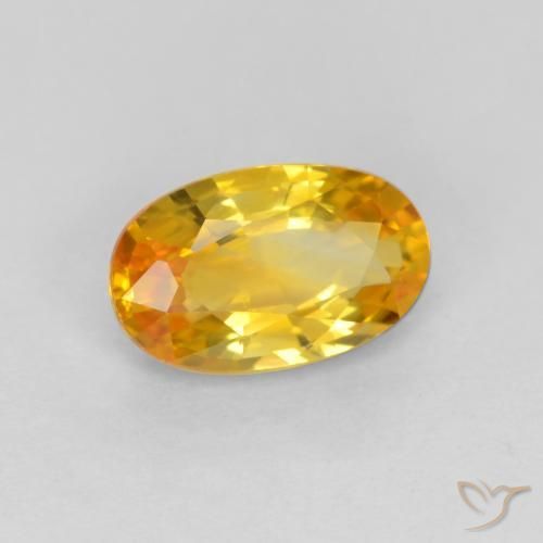 Safira Laranja Dourado Profundo Natural 0.72ct, oval, VVS-VS