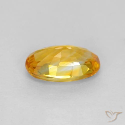 Safira Laranja Dourado Profundo Natural 0.72ct, oval, VVS-VS