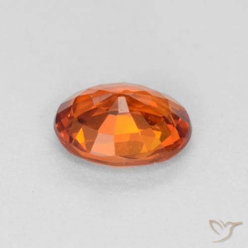Safira Laranja Profundo Natural 0.58ct, oval, VVS-VS