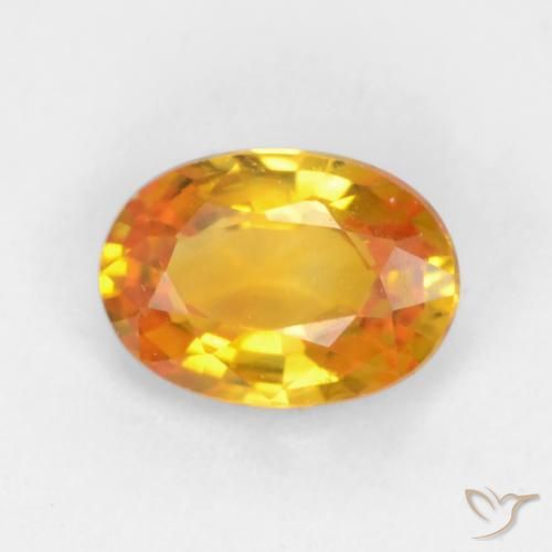 0.58ct Natural Laranja-dourado médio-claro Safira, oval, VVS-VS