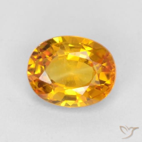 0.59ct Natural Laranja Profundo-Ouro Safira, oval, VVS-VS