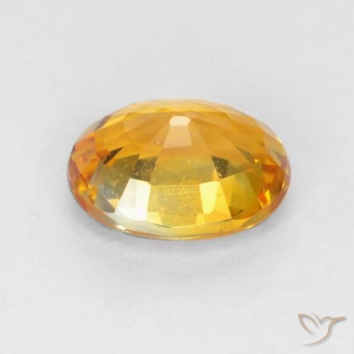 Safira Laranja Profundo-Ouro Natural 0.59ct, oval, VVS-VS
