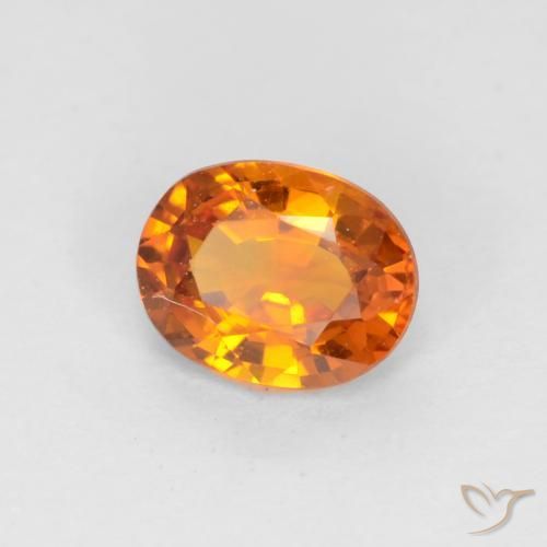 Safira damasco laranja Natural 0.57ct, oval, VS