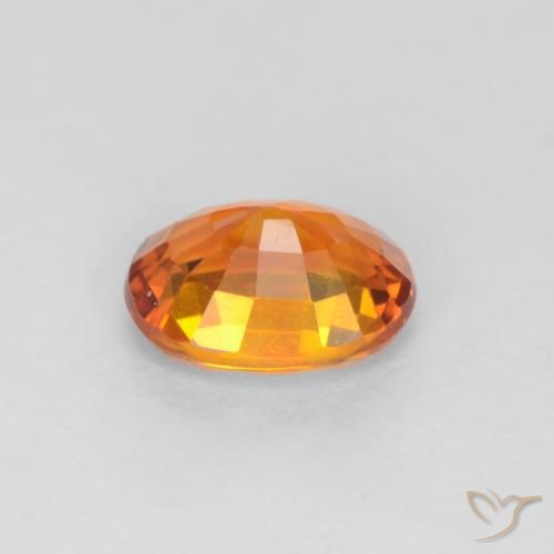 Safira damasco laranja Natural 0.57ct, oval, VS
