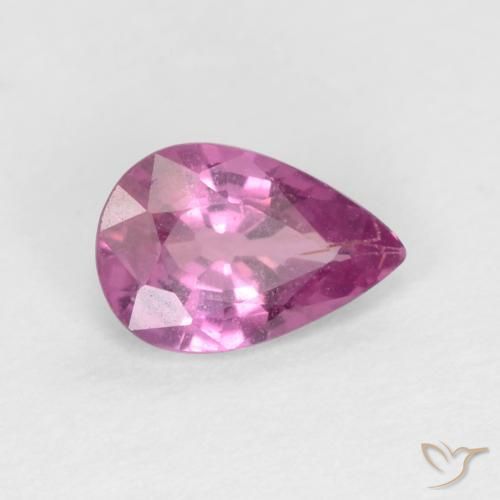 Safira Roxo Real Rosa Natural 0.44ct, Formato de pêra, VS