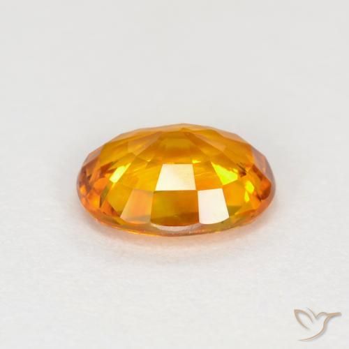 Safira Laranja Médio Natural 0.72ct, oval, VVS-VS