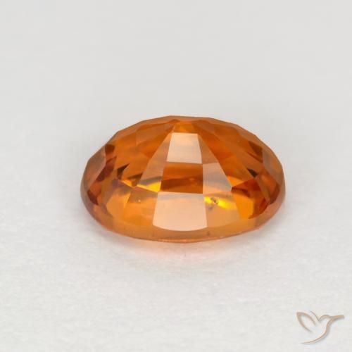 Safira Laranja médio-escuro Natural 0.72ct, oval, VVS-VS