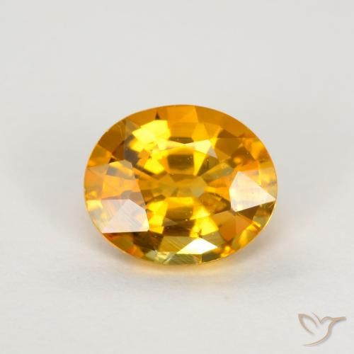 0.74ct Natural Laranja Médio Safira, oval, VS
