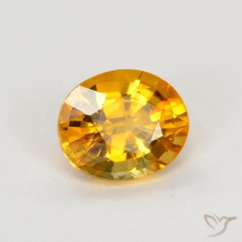 Safira Laranja Médio Natural 0.74ct, oval, VS