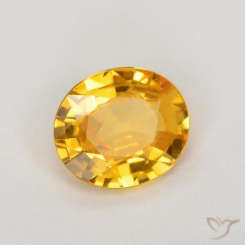 Safira ouro médio Natural 0.64ct, oval, VVS-VS