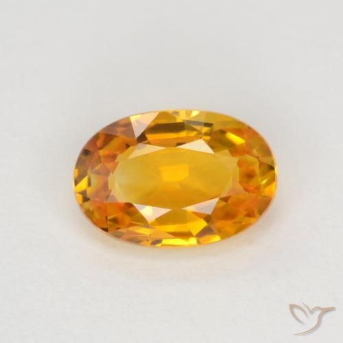 0.72ct Natural Laranja Profundo-Ouro Safira, oval, VVS-VS