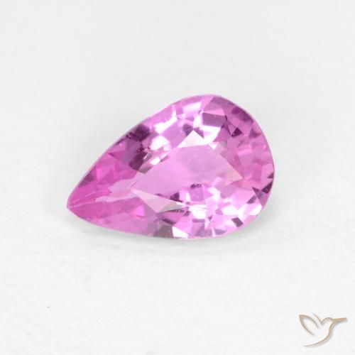 0.46ct Natural Roxo Rosado Profundo Safira, Formato de pêra, VVS-VS