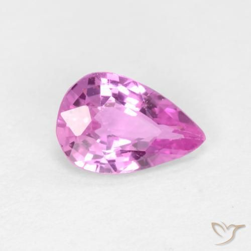 Safira Roxo Rosado Profundo Natural 0.46ct, Formato de pêra, VVS-VS