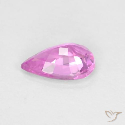 Safira Roxo Rosado Profundo Natural 0.46ct, Formato de pêra, VVS-VS