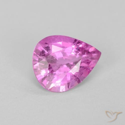 Safira Roxo Rosado Brilhante Natural 0.50ct, Formato de pêra, VS