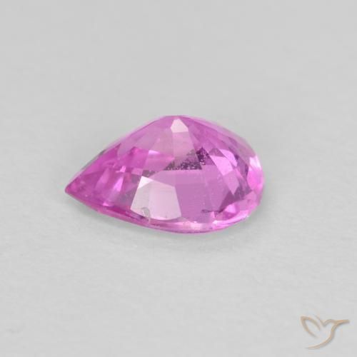 Safira Roxo Rosado Brilhante Natural 0.50ct, Formato de pêra, VS