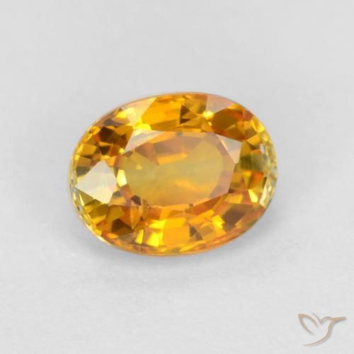 Safira Laranja escuro-dourado Natural 0.72ct, oval, VS