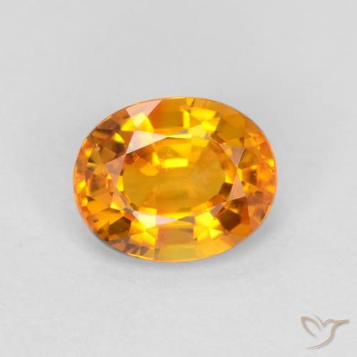 0.72ct Natural Laranja escuro-dourado Safira, oval, VVS-VS, Photo A