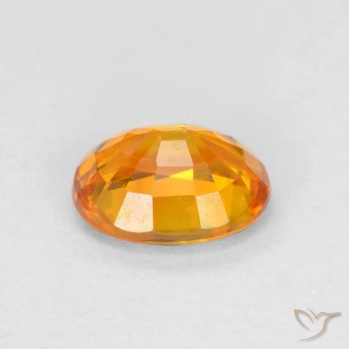 Safira Laranja escuro-dourado Natural 0.72ct, oval, VVS-VS