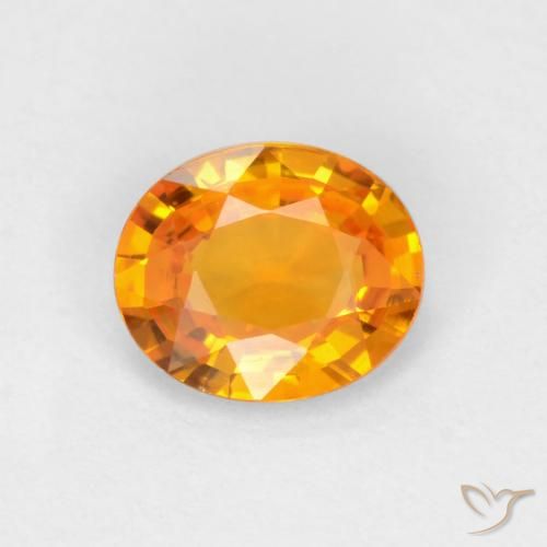 0.49ct Natural Laranja escuro Safira, oval, VVS-VS