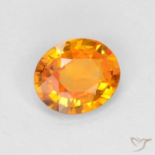 Safira Laranja escuro Natural 0.49ct, oval, VVS-VS