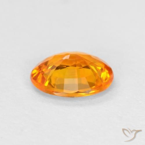 Safira Laranja escuro Natural 0.49ct, oval, VVS-VS