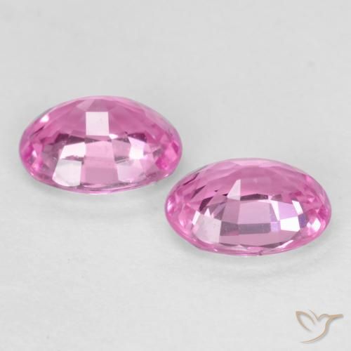 Pedras preciosas de Safira rosa médio natural de 0.86 ct, oval, VVS-VS