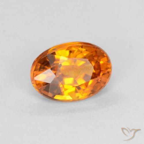 Safira damasco laranja Natural 0.59ct, oval, VS