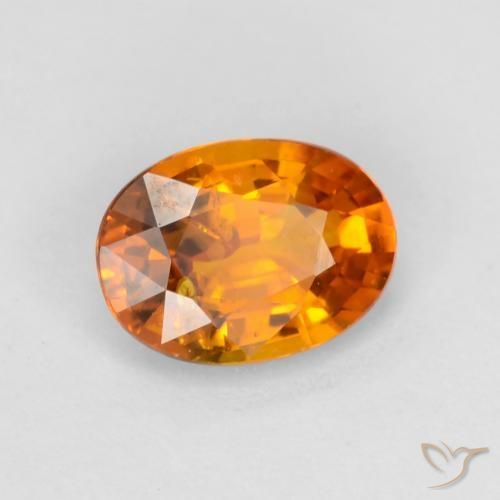 Safira Laranja brilhante Natural 0.70ct, oval, VS