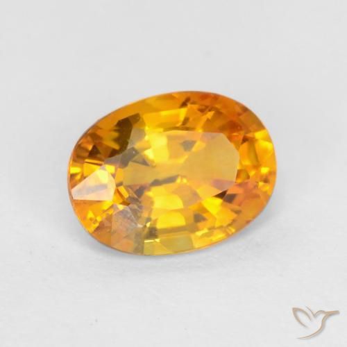 Safira Laranja brilhante Natural 0.78ct, oval, VS