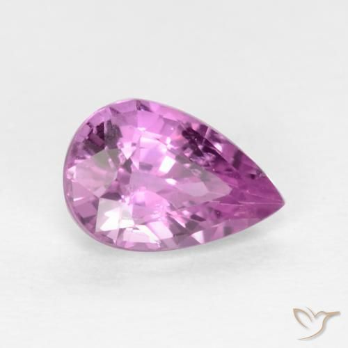 Safira Roxo médio-claro Natural 0.60ct, Formato de pêra, VS