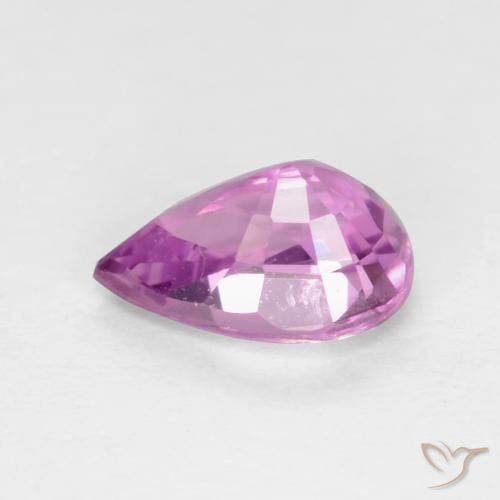 Safira Roxo médio-claro Natural 0.60ct, Formato de pêra, VS