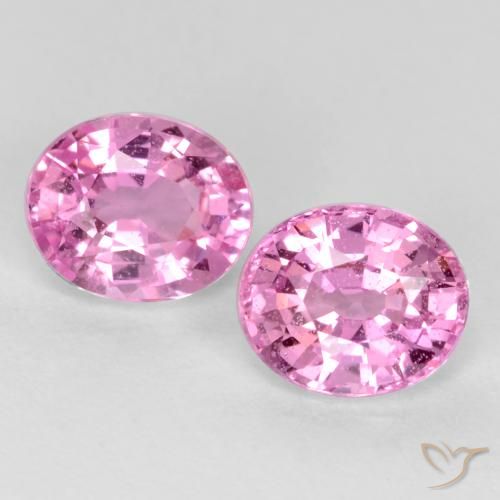 Pedras preciosas de Safira rosa médio natural de 0.96 ct, Corte Oval, VS