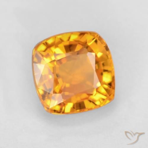 Safira Laranja Médio Natural 0.70ct, Almofada, VS