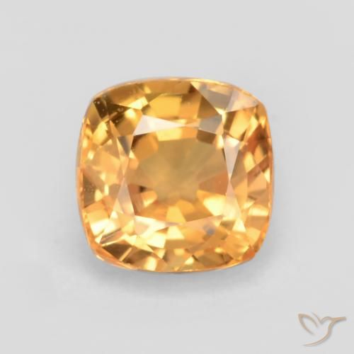 0.69ct Natural Laranja-Ouro Safira, Almofada, VS