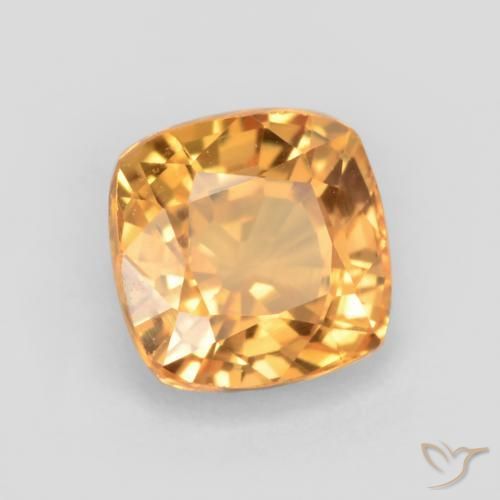 Safira Laranja-Ouro Natural 0.69ct, Almofada, VS